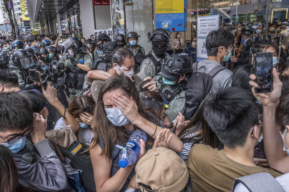 Una protesta en Hong Kong el 1.° de julio de 2020 (Lam Yik Fei/The New York Times).