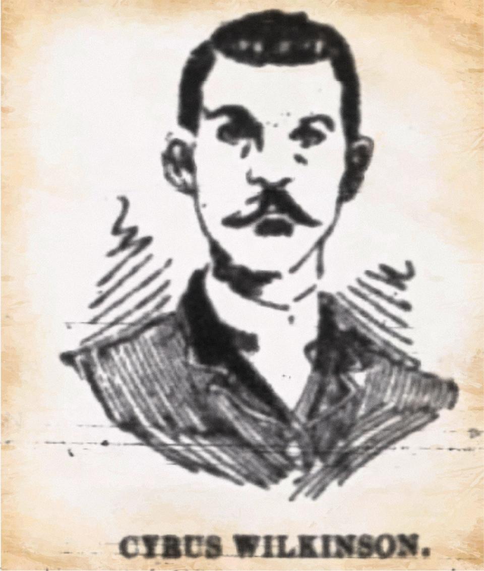 Cy Wilkinson, suspect in Stall's murder. From the Muncie Daily Herald, September 13, 1898.