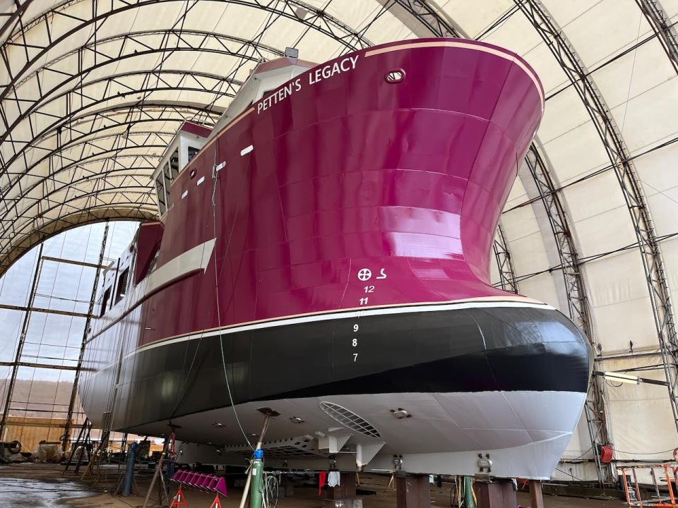 Four new vessels are under construction at the Harbour Grace Ocean Enterprises shipyard, including the 24-metre Petten's Legacy.