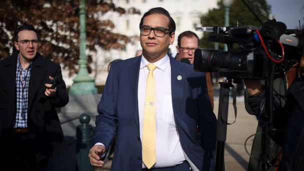 PHOTO: Rep. George Santos leaves the Capitol, Jan. 12, 2023, in Washington, D.C. (Win Mcnamee/Getty Images)