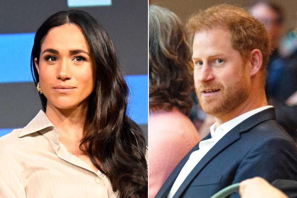 <p>Astrida Valigorsky/Getty; SUZANNE CORDEIRO/AFP via Getty</p> Meghan Markle and Prince Harry appear at the 2024 SXSW Conference 
