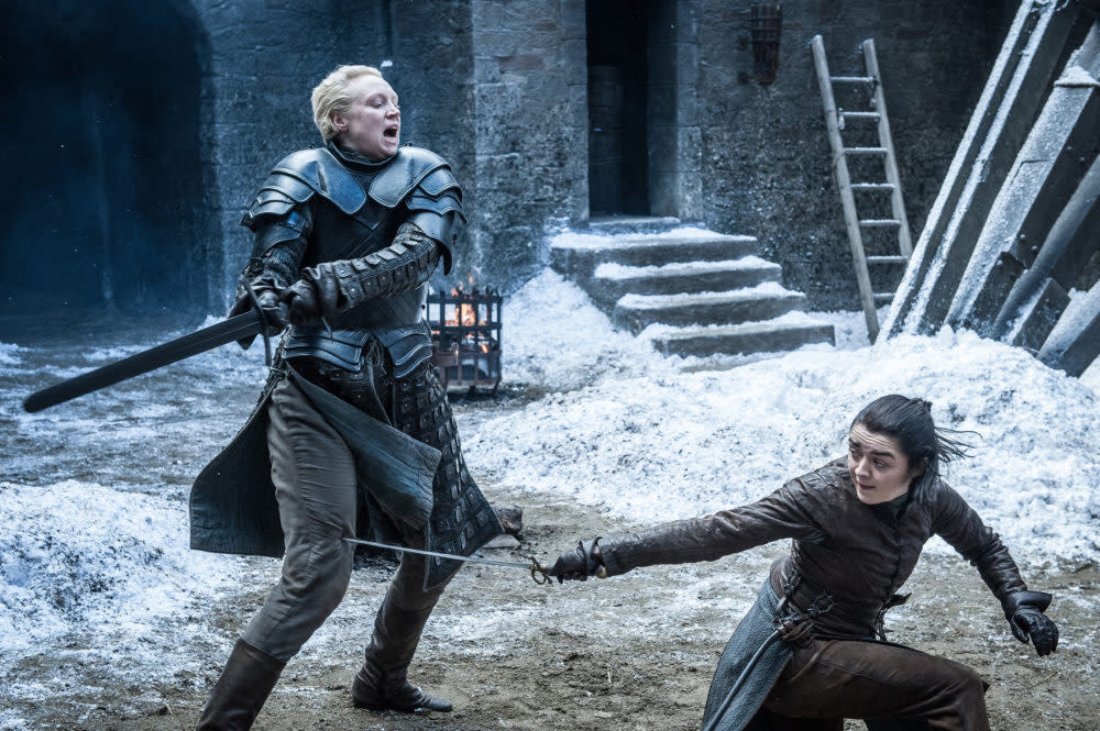 Here’s your badass break for the day: Watch Maisie Williams and Gwendoline Christie train for their “Game of Thrones” fight