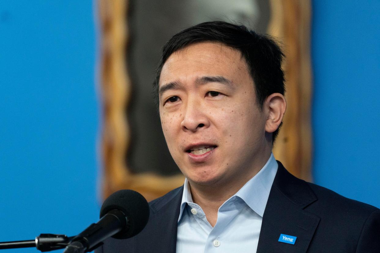 Andrew Yang campaigns for New York City’s Democratic mayoral primary. (Copyright 2021 The Associated Press. All rights reserved)