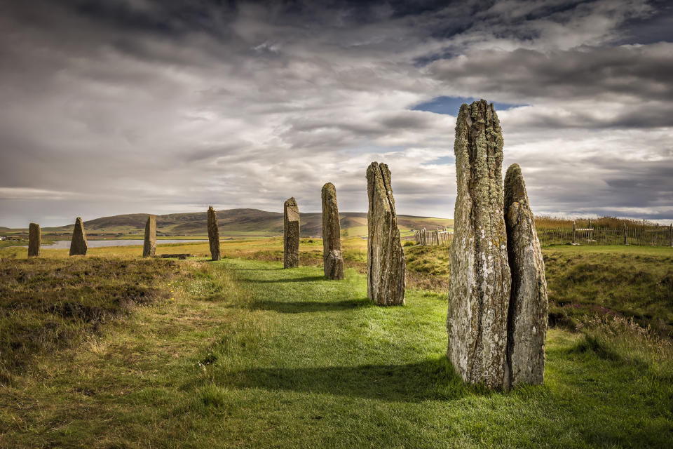 Ring Of Brodgar, Orkney, Scotland. A neolithic stone circle and henge which is part of The Heart of Neolithic Orkney World Heritage Site.