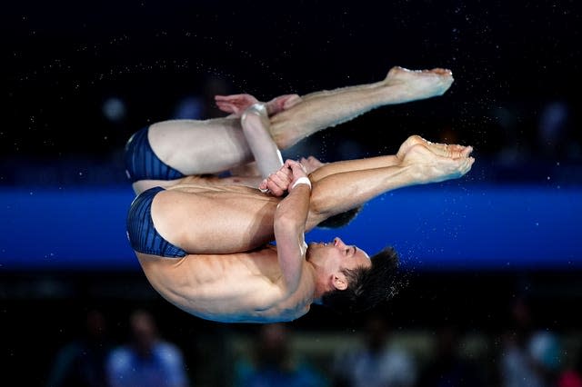 Tom Daley and Noah Williams during the men’s 10m platform event