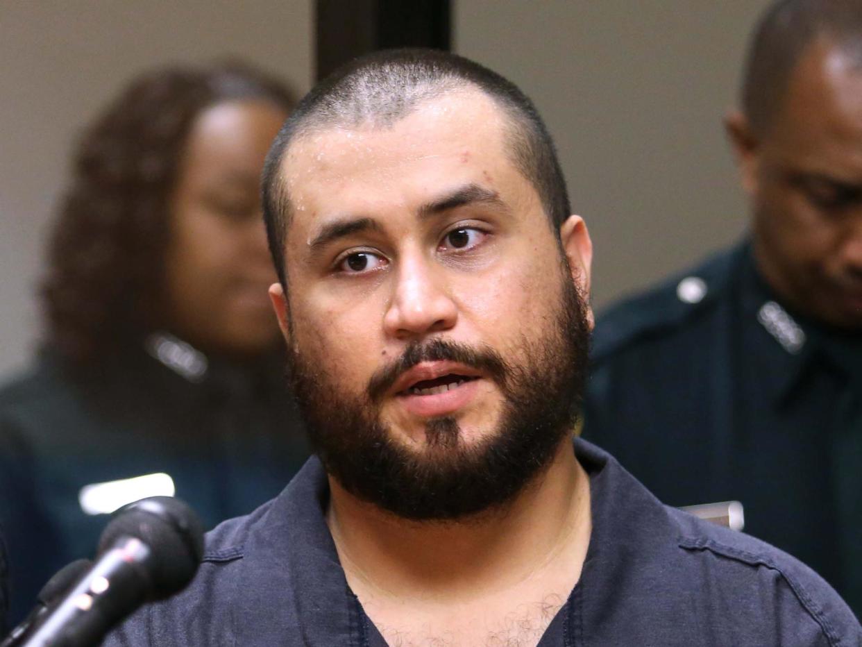 Zimmerman appears before a judge on aggravated assault charges in 2013 Getty