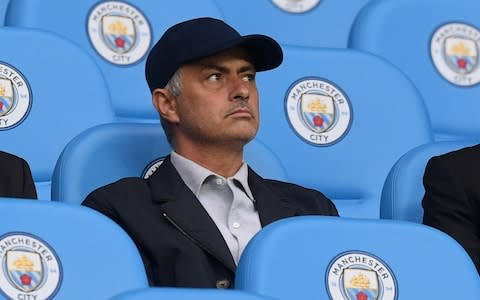 MANCHESTER, ENGLAND - AUGUST 21: Jose Mourinho looks on prior to the Premier League match between Manchester City and Everton at Etihad Stadium on August 21, 2017 in Manchester, England. (Photo by Michael Regan/Getty Images)  - Credit: Getty