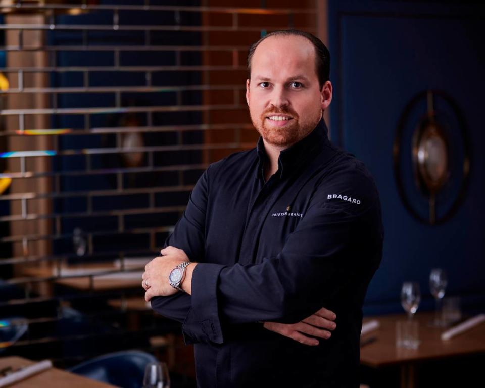 Chef Tristan Brandt of The Tambourine Room by Tristan Brandt was head chef at Opus V in Mannheim, Germany, when it earned two Michelin stars. His restaurant Epoca by Tristan Brandt in Switzerland also earned a Michelin star.