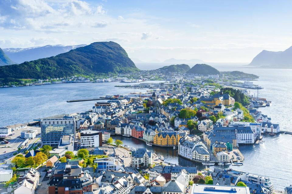 6) A view of Alesund from above