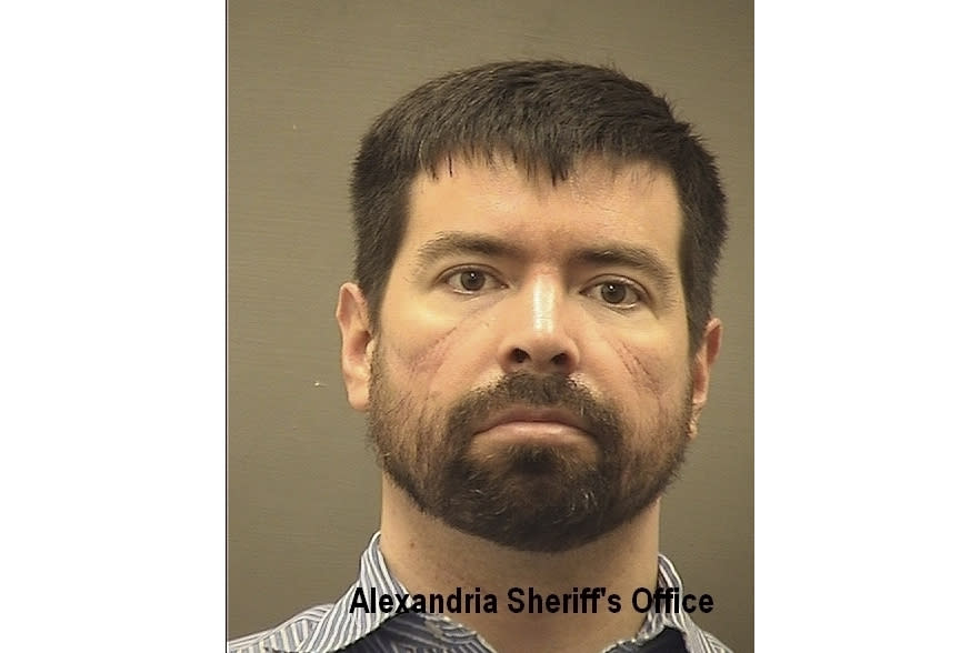 This image provided by the Alexandria, Va., Sheriff's Office of Hatchet Speed, accused of storming the Capitol on Jan. 6. A jury has convicted the Navy reservist from Virginia on Wednesday, Jan. 18, 2023, on separate charges that he illegally possessed silencers disguised to look like innocuous cleaning supplies. The conviction Wednesday night against Speed in U.S. District Court in Alexandria comes a month after a jury failed to reach a verdict in his first trial, resulting in a mistrial. (Alexandria Sheriff's Office via AP)