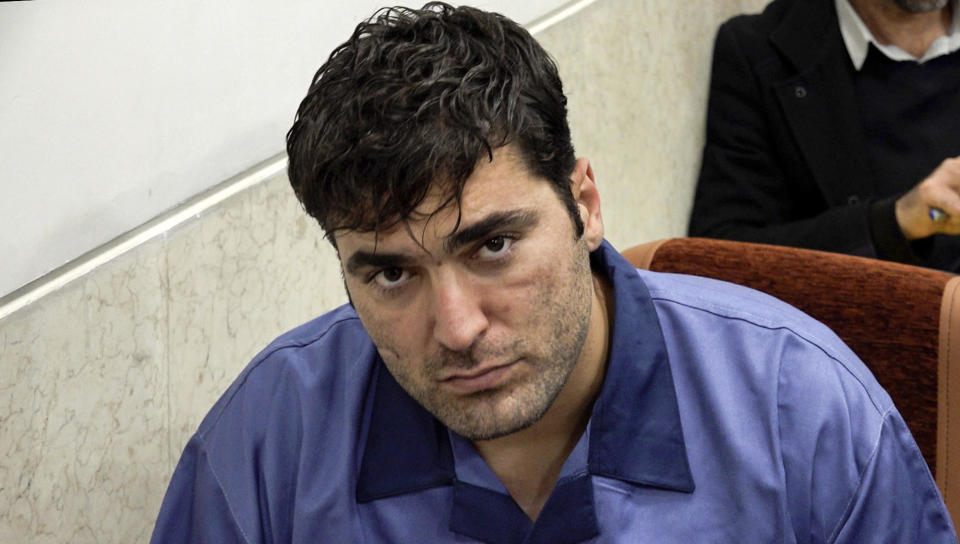 In this photo released by Mizan News Agency on Jan. 9, 2023, Majid Kazemi attends his trial at the court in the city of Isfahan, Iran. / Credit: AP