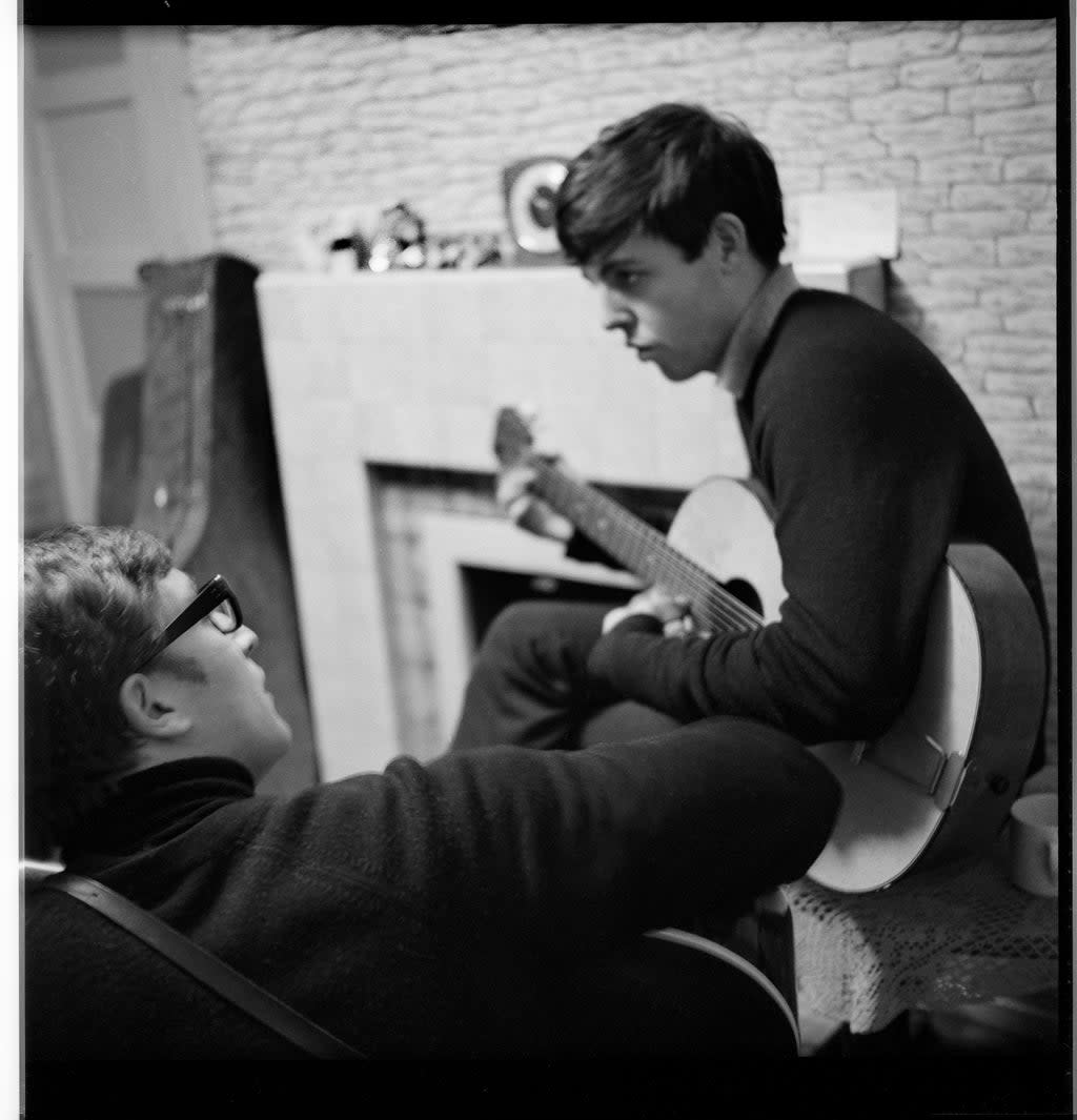 John Lennon and Sir Paul McCartney at 20 Forthlin Road (Mike McCartney/PA)