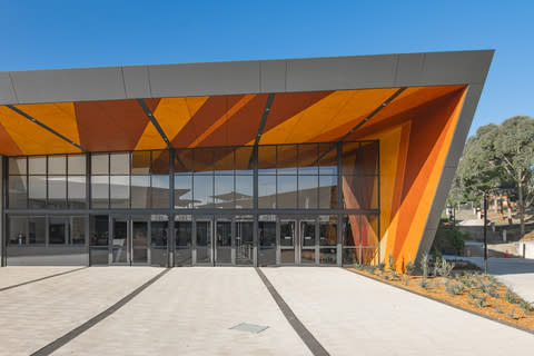 This unique property at St. John XXIII Catholic College in New South Wales is emblematic of the type of transformative stain solutions offered by Nawkaw in Australia.  A unique cork wood look was developed at the architect's request, and custom Nawkaw products were created exclusively for this project to create the stunning final look.  (Photo: Business Wire)