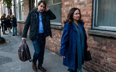 Nadim Ednan-Laperouse and his wife, Tanya, outside West London Coroner's Court - Credit: Brais G. Rouco /Central