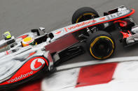 MONTREAL, CANADA - JUNE 08: Lewis Hamilton of Great Britain and McLaren drives during practice for the Canadian Formula One Grand Prix at the Circuit Gilles Villeneuve on June 8, 2012 in Montreal, Canada. (Photo by Mark Thompson/Getty Images)