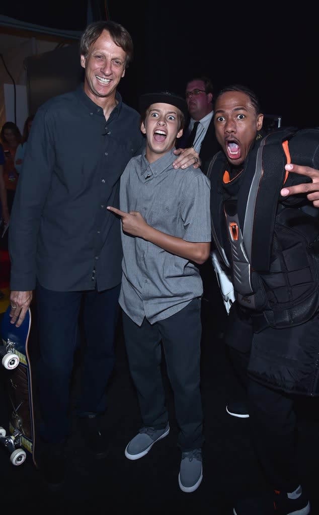 Jagger Eaton, Tony Hawk, Nick Cannon, 2016 Nickelodeon Kids' Choice Sports Awards