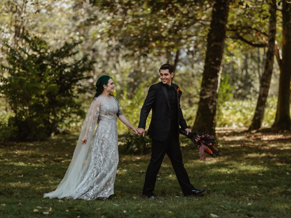 The couple during their first-look photoshoot.