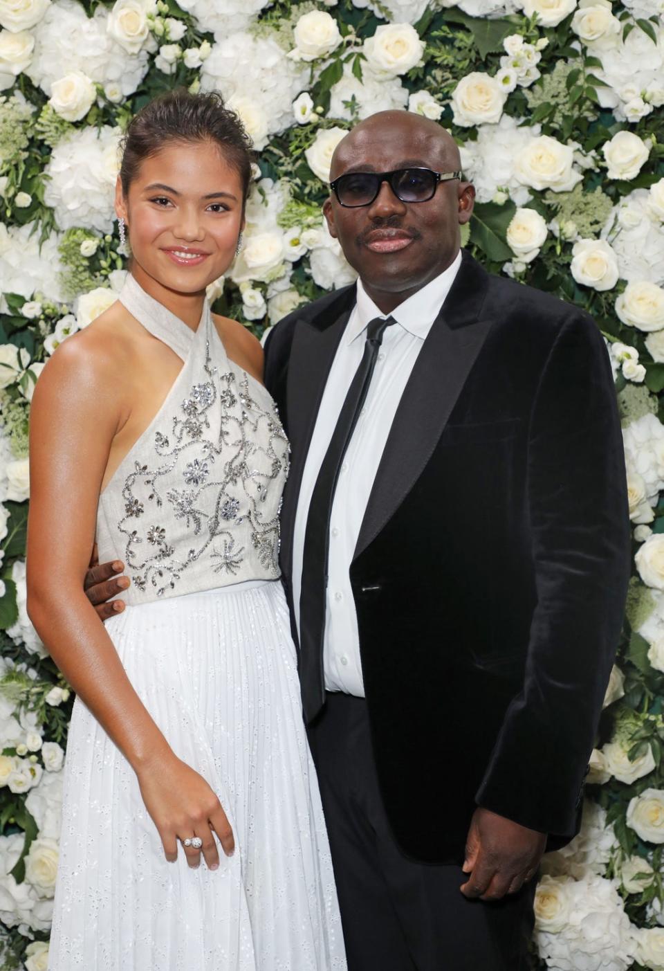 Emma Raducanu and Editor-In-Chief of British Vogue Edward Enninful (Dave Benett)