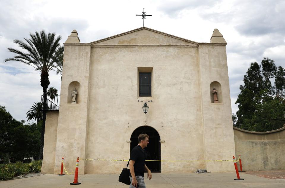 The San Gabriel Mission has yet to open since a fire tore through the building.