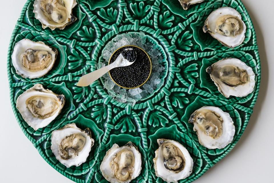 Oysters and caviar from Island Creek Oysters