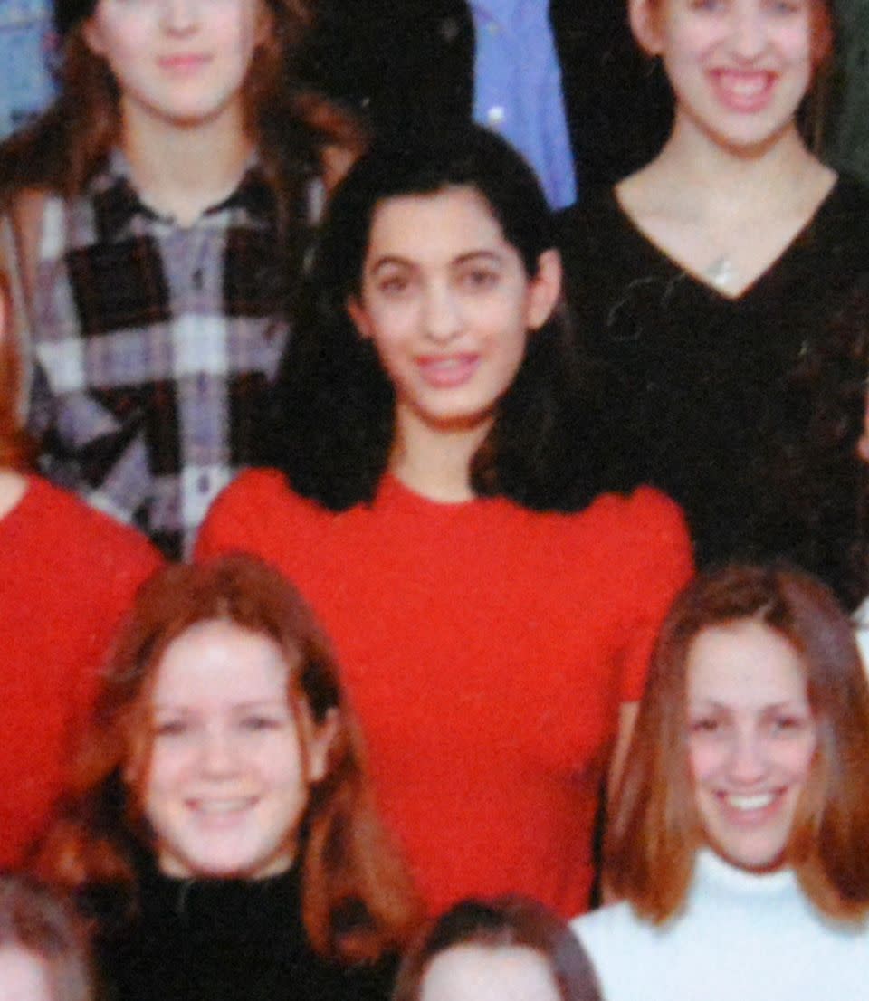 The photo was taken in 1996, when Amal was about to graduate from the all girls grammar school. Source: IMP Features/Chris White