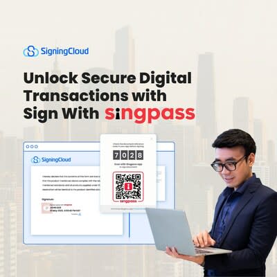 SigningCloud collaborating with Singpass to streamline the authentication and signing process, creating an all-in-one flow for secure digital transactions (PRNewsfoto/EA CREATIVE MEDIA RELATION)