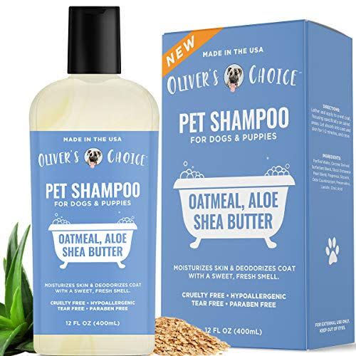 2) Dog Shampoo with Oatmeal, Aloe, and Shea Butter