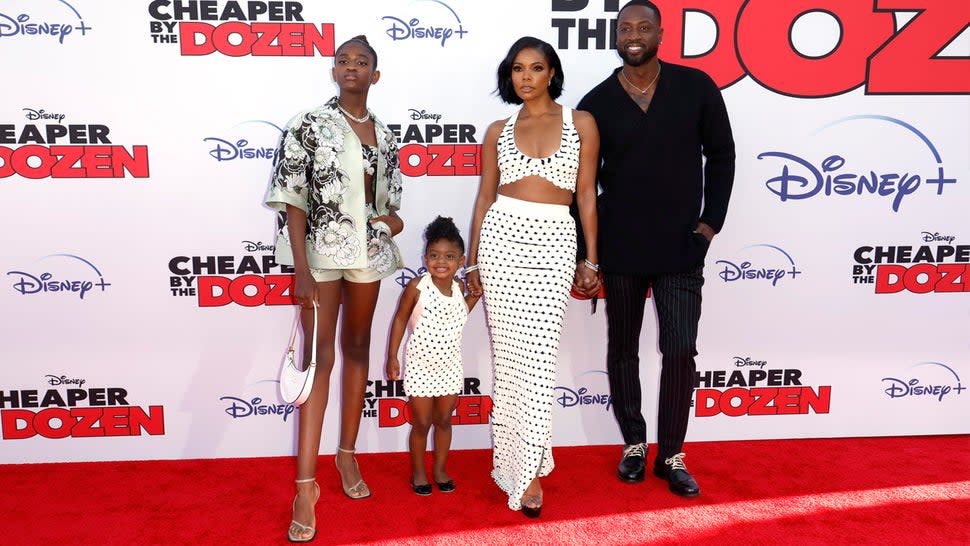 Zaya Wade, Kaavia James Union Wade, Gabrielle Union, and Dwyane Wade