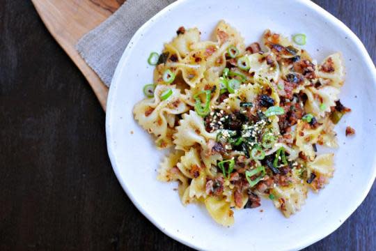 Spicy Caramelized Spam and Scallion Pasta