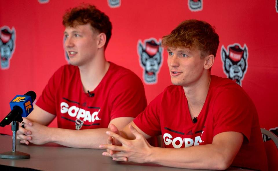 Bartosz Piszczorowicz and Kacper Stokowski share how they are preparing for the Olympics during a press conference at N.C. State on Thursday, June, 27, 2024.
