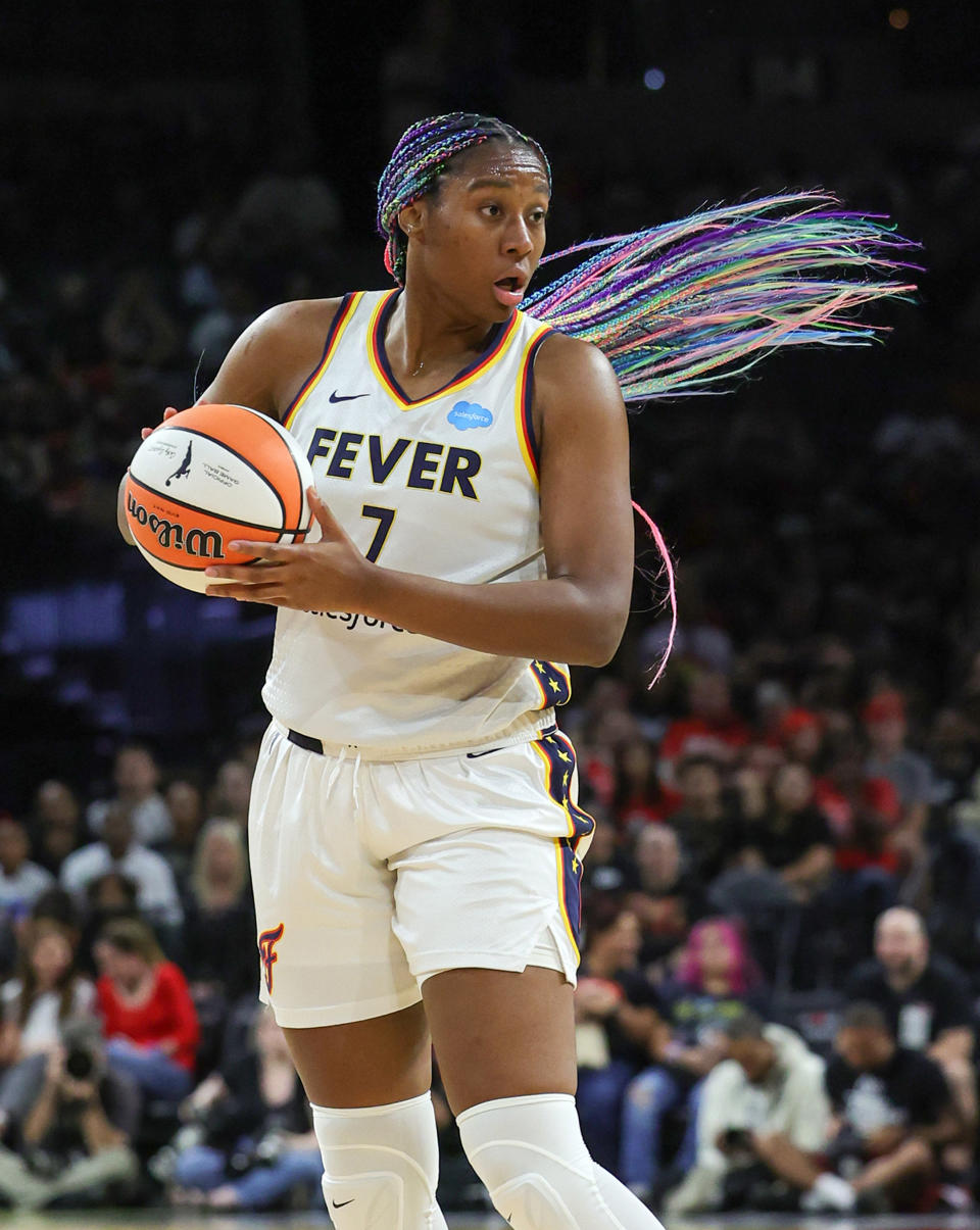 Aliyah Boston, the 2023 WNBA Draft's No. 1 overall pick, has provided the Indiana Fever a building block during the second year of a three-year rebuild. (Photo by Ethan Miller/Getty Images)