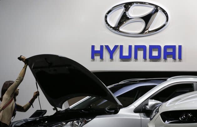 <b>7. Hyundai (S. Korea) // Position in Global 100: <a href="http://ca.finance.yahoo.com/photos/world-s-best-global-brands-2012-slideshow/" data-ylk="slk:53;elm:context_link;itc:0;sec:content-canvas;outcm:mb_qualified_link;_E:mb_qualified_link;ct:story;" class="link  yahoo-link">53</a> </b> <br><br>Hyundai has a brand value of $7,473 million. Hyundai branded vehicles are manufactured by Hyundai Motor Company which is headquartered in Seoul. The company operates as one of the world's largest integrated automobiles which are sold in 193 countries through some 6,000 dealerships and showrooms worldwide.