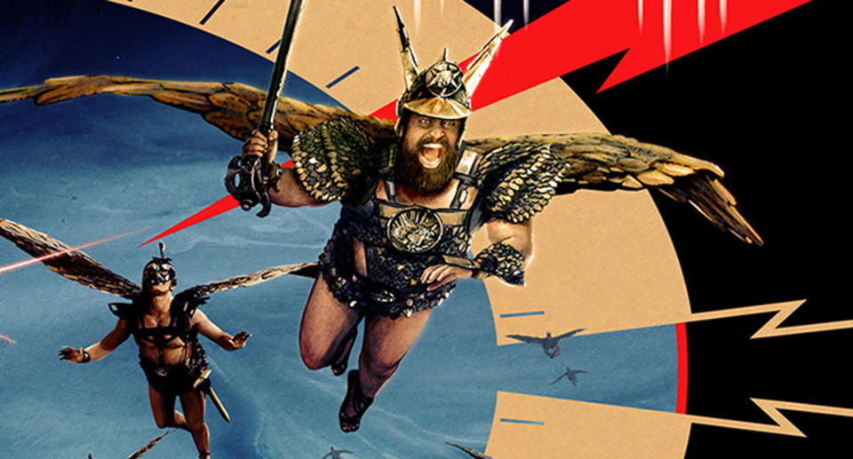 Brian Blessed takes flight in detail from the new Flash Gordon art work. (Studiocanal)