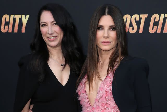 <p>Matt Baron/Shutterstock</p> Sandra Bullock with sister Gesine Bullock-Prado in March 2022.