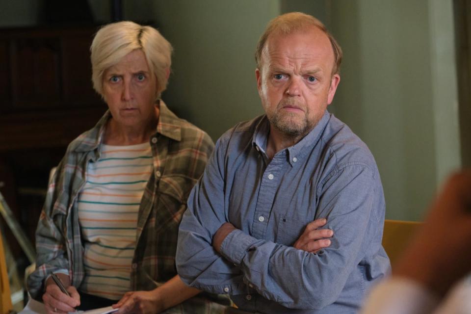 Julie Hesmondhalgh and Toby Jones in ‘Mr Bates vs The Post Office’ (ITV)