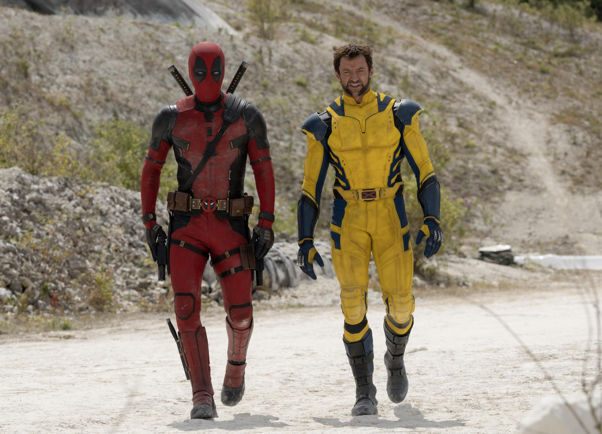 Ryan Reynolds como Deadpool/Wade Wilson y Hugh Jackman como Wolverine/Logan en DEADPOOL & WOLVERINE. (Foto: Jay Maidment. © 2024 20th Century Studios / © 2024 MARVEL.