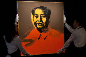 Undated handout photo issued by Sotheby's of Andy Warhol's canvas of the Chinese communist leader Mao Tse-tung sold for 7.6 million pounds at a Sotheby's auction in London. PRESS ASSOCIATION Photo. Issue date: Wednesday February 12, 2014. See PA story SALE Warhol. Photo credit should read: Sotheby's/PA WireNOTE TO EDITORS: This handout photo may only be used in for editorial reporting purposes for the contemporaneous illustration of events, things or the people in the image or facts mentioned in the caption. Reuse of the picture may require further permission from the copyright holder.