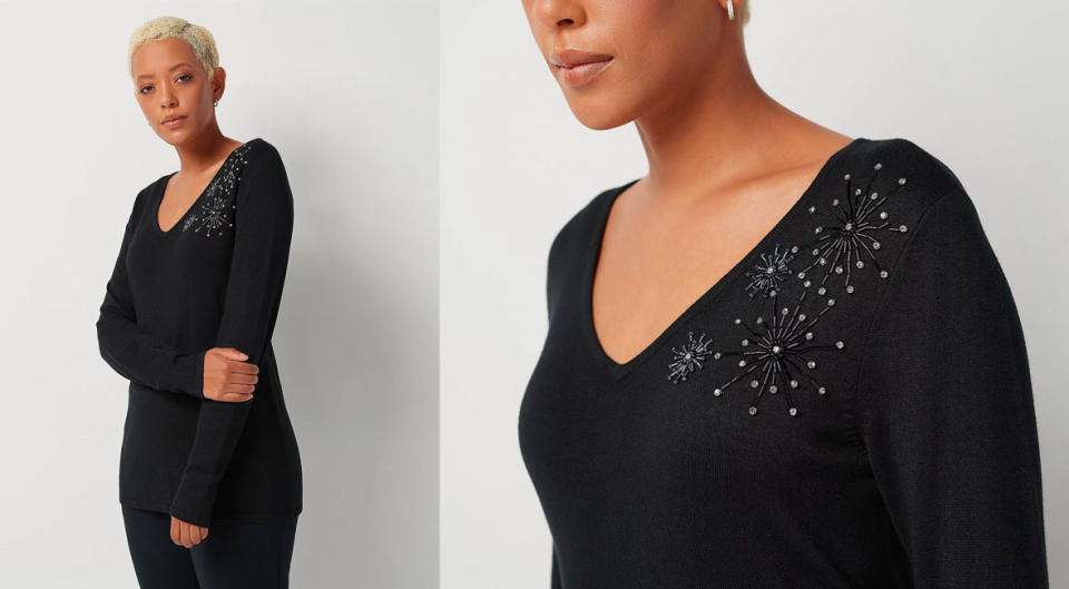 J Jason Wu Sweater with Beaded Detail (Photo; QVC)