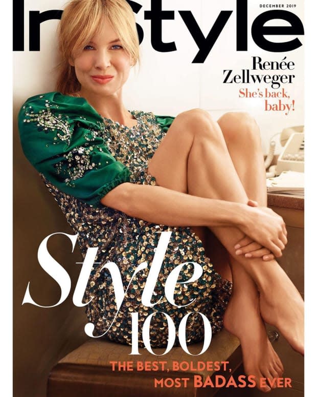 Renée Zellweger wearing Miu Miu on the ‘InStyle’ December 2019 issue. Photo: Sebastian Faena for 'InStyle' 