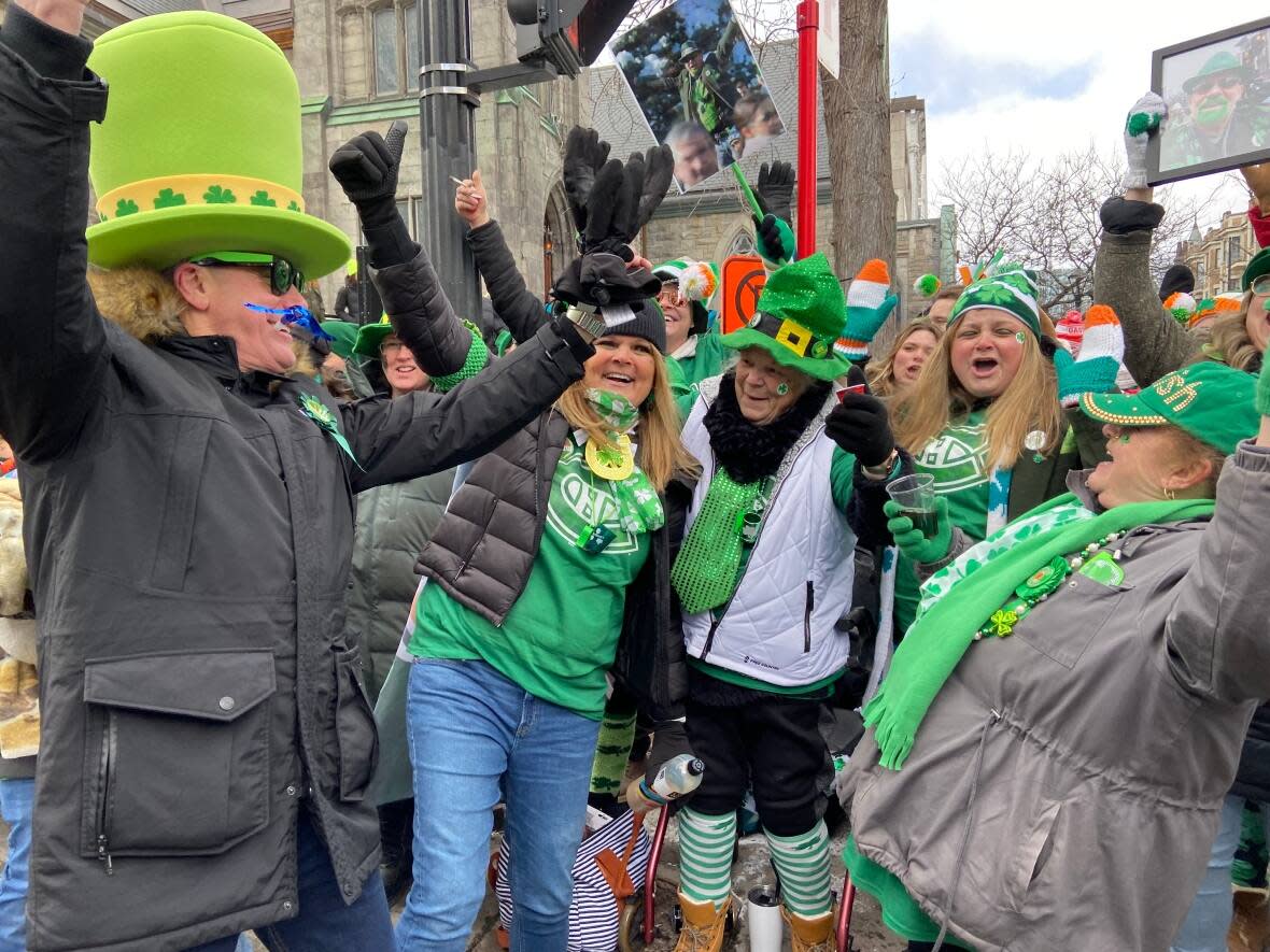 Crowds cheered at the 198th edition of the Montreal St. Patrick's Day parade.  (Rowan Kennedy/CBC - image credit)