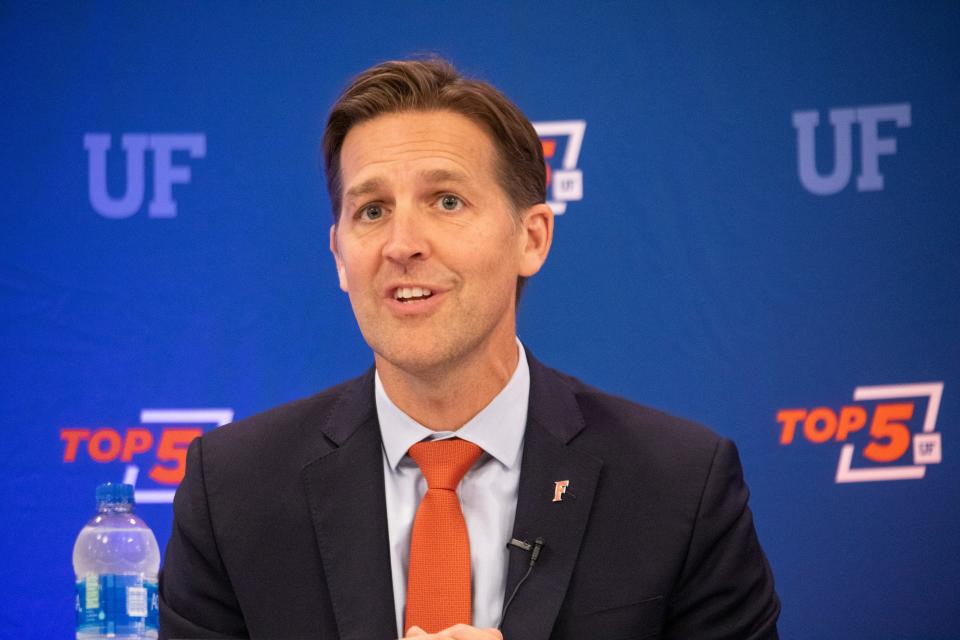 Ben Sasse answers questions during an open forum at the University of Florida in October. Sass went on to be picked as UF president. He is scheduled to be in Jacksonville on Tuesday for an announcement with Mayor Lenny Curry.