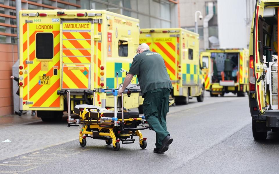 Ambulances outside the Royal London Hospital in east London - James Manning/PA