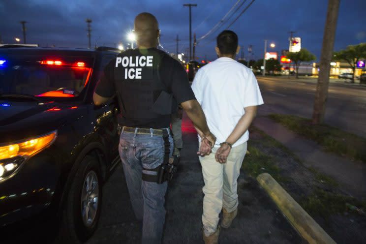 ICE arrests of undocumented immigrants are up more than 40 percent this year. (U.S. Immigration and Customs Enforcement agency handout)