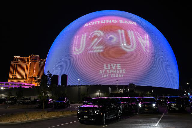 <p>Tayfun Coskun/Anadolu Agency via Getty</p> U2 Performs in Las Vegas