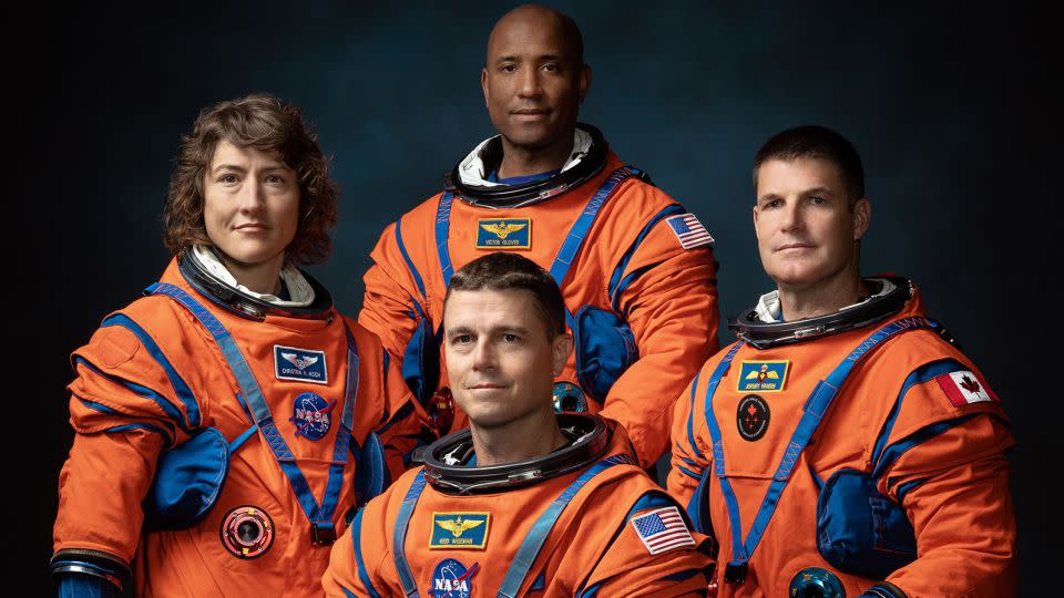 A portrait of the Artemis II crew provided by NASA. The astronauts are, from left, NASA Astronauts Christina Koch, Victor Glover, Reid Wiseman, and Canadian Space Agency Astronaut Jeremy Hansen. - Josh Valcarcel/NASA