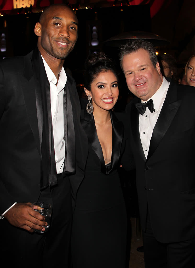 Kobe Bryant, Vanessa Laine and Eric Stonestreet attend HBO's Official Golden Globe Awards After Party held at Circa 55 Restaurant at The Beverly Hilton Hotel on January 13, 2013 in Beverly Hills, California.