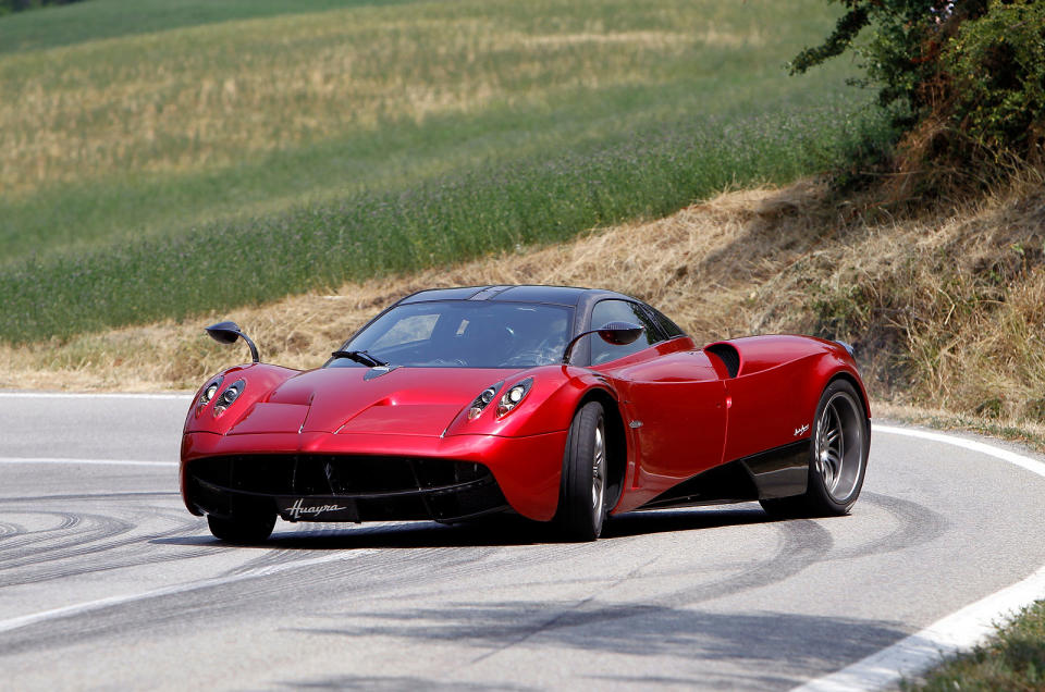 <p>Coming up with a sequel to the Zonda was never going to be easy, but Pagani more than pulled it off with a car that looked fabulous from every angle, was even better to drive and even faster. Still fitted with a Mercedes-AMG twin-turbo V12, the Huayra could crack 238mph.</p>