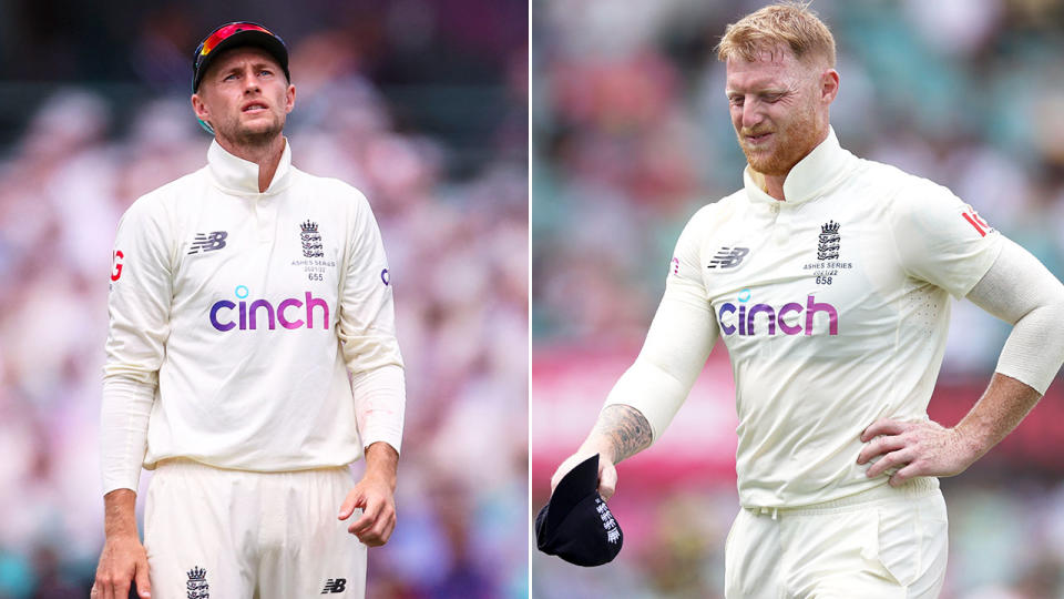 Pictured left is Joe Root alongside England teammate Ben Stokes.