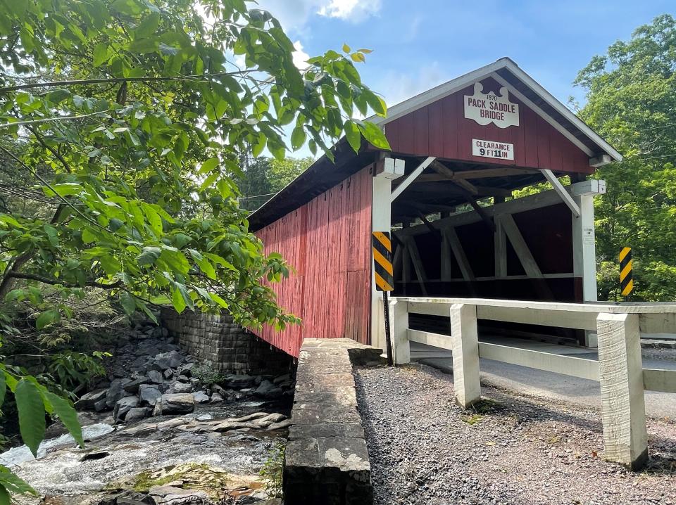 The Pack Saddle Bridge near Fairhope is 48 feet in length and crosses over Brush Creek.