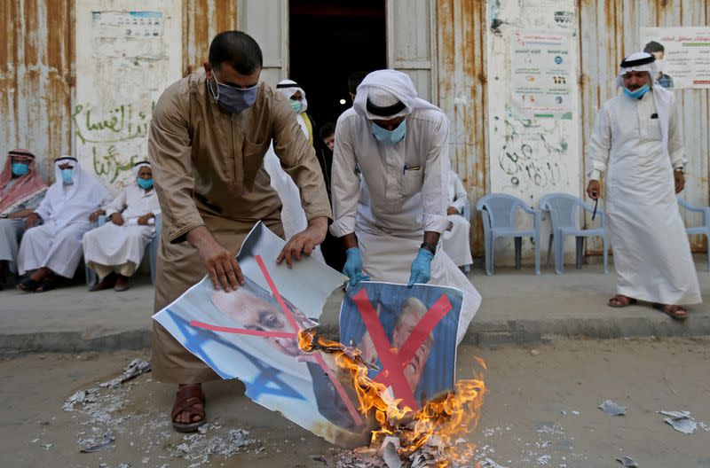 Palestinians protest against Bahrain’s move to normalise ties with Israel